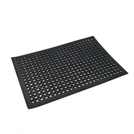 Mat - Rubber Edged N/Slip 60 x 90 Cm - Black